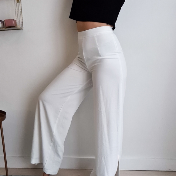 Tiger Mist high waisted wide leg pants | off-white sz small classic chic womens - Picture 8 of 16